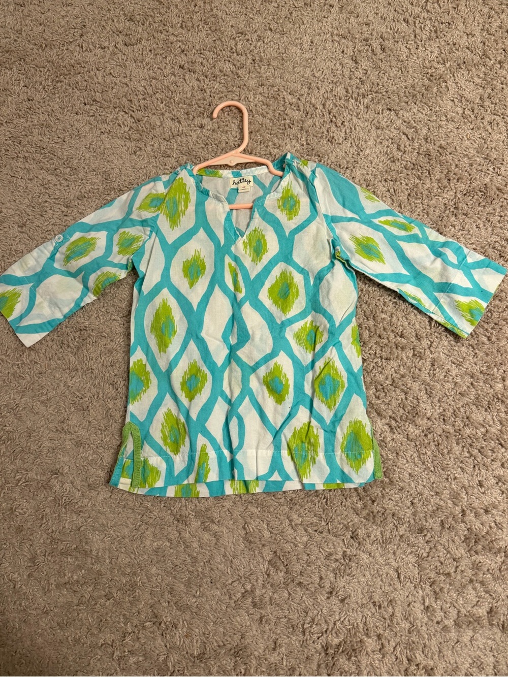 Hatley Aqua & Lime Patterned Girls' Beach Tunic